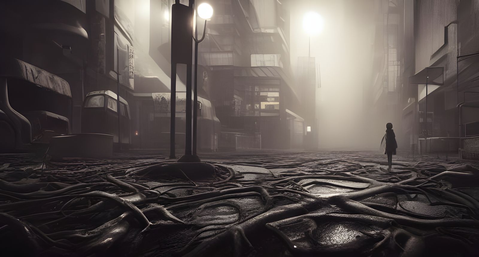 Dark Post-Apocalyptic Tokyo with Eldritch Creatures