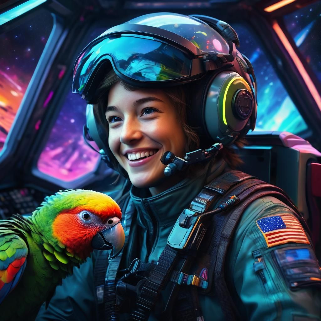 Sci-Fi Portrait: Female Pilot at Warp Speed