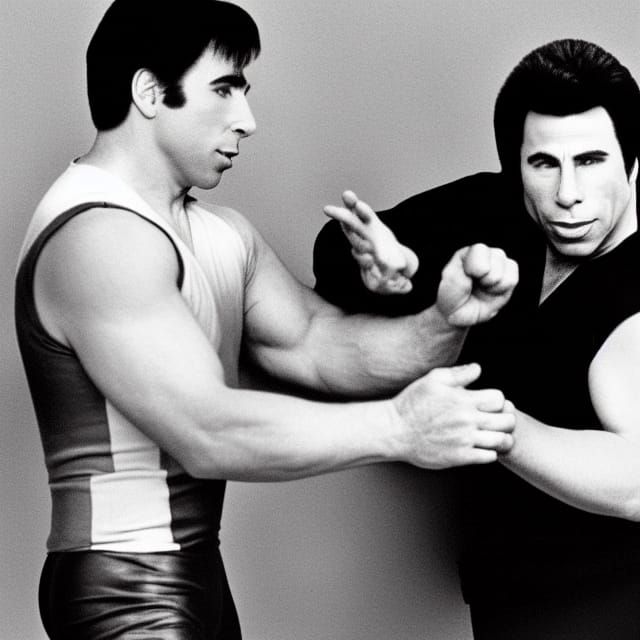 Intense Wrestling Match