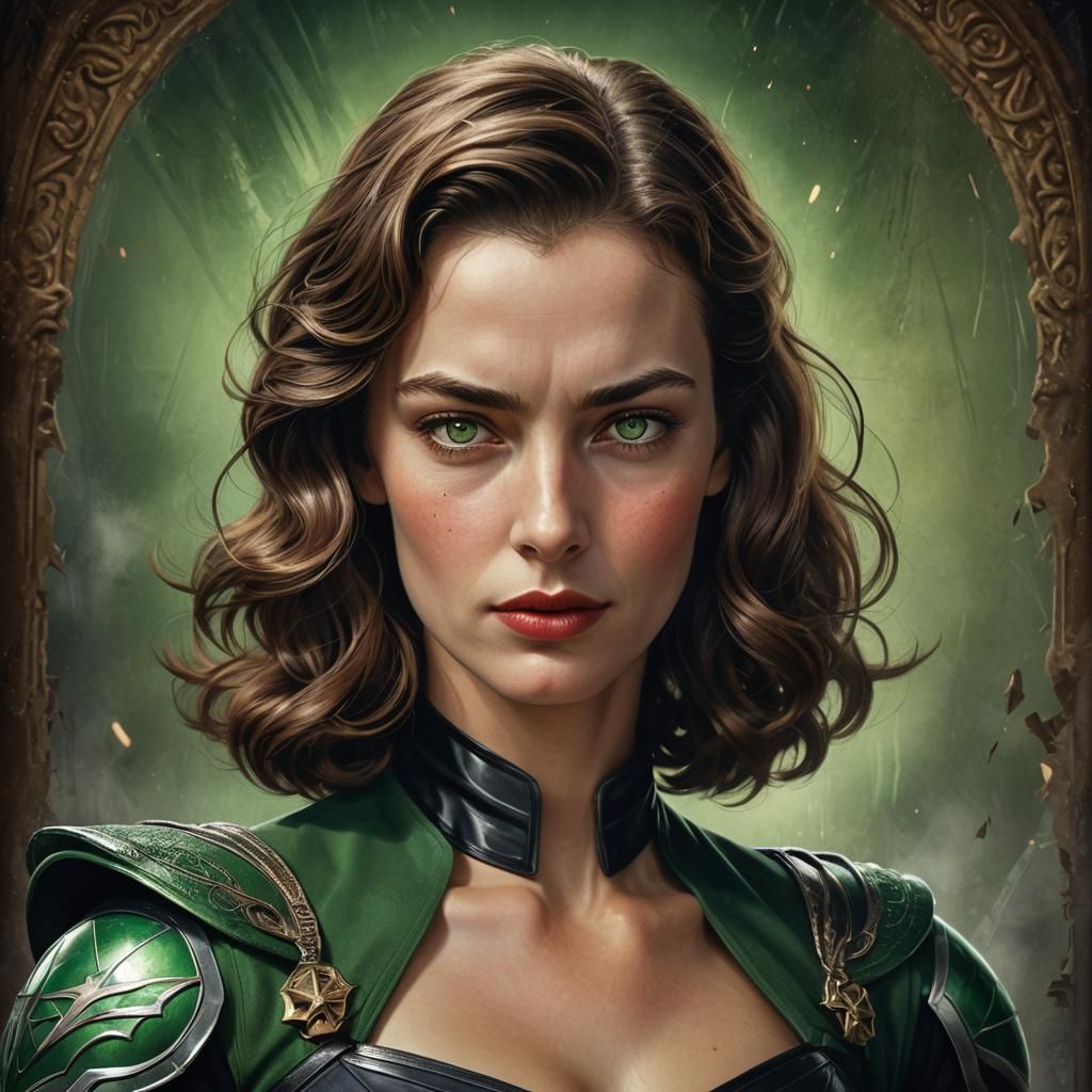 Hyperrealistic Portrait of a 1940s French Superheroine