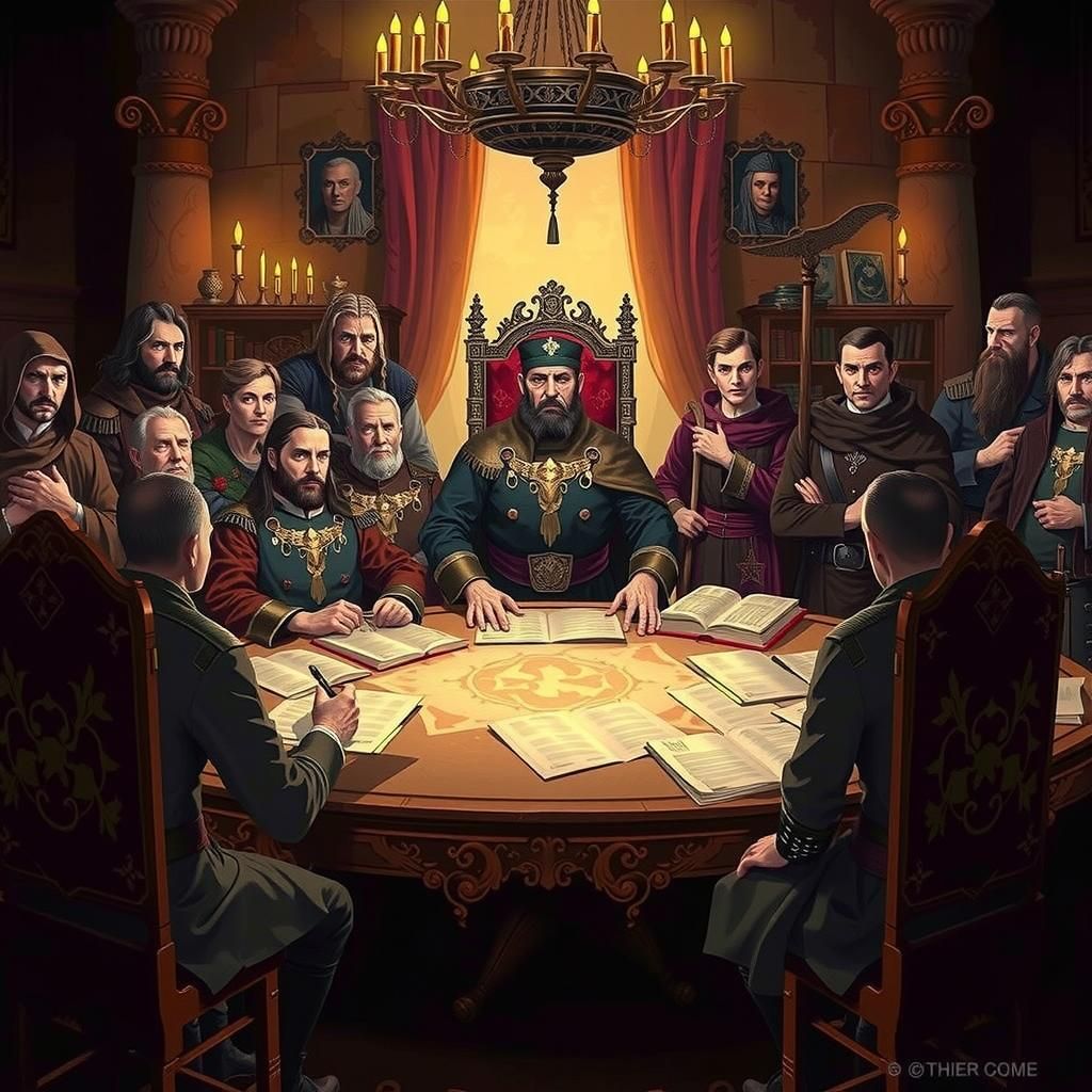 War Council Advises the Grand Conqueror: Dark Mystical Art
