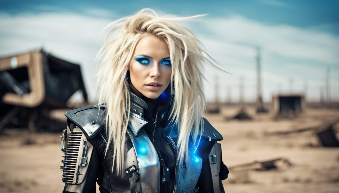 Cyberpunk Singer in Wasteland