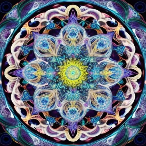 Koala Family in Abstract Fractal Vector Art