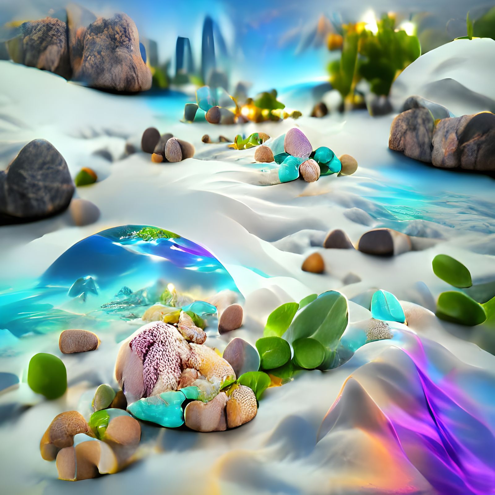 Fantasy Island: Crystal Waters and White Sands Digital Art