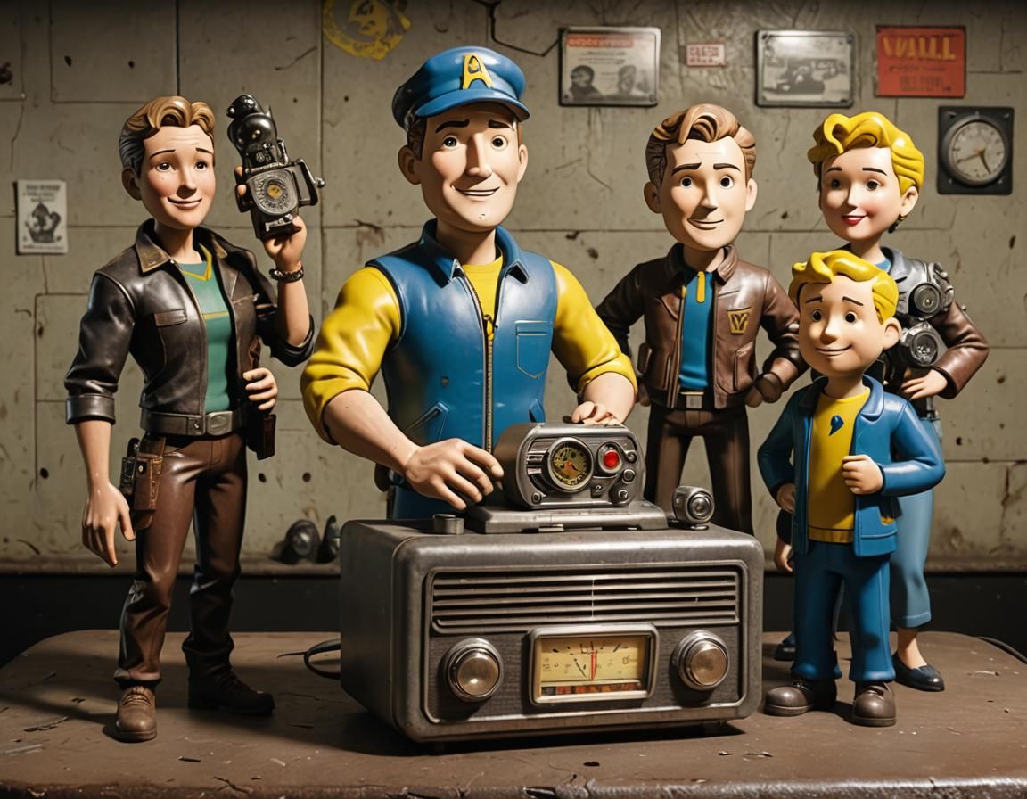 Dogmeat and Sole Survivor in Tech Noir Style