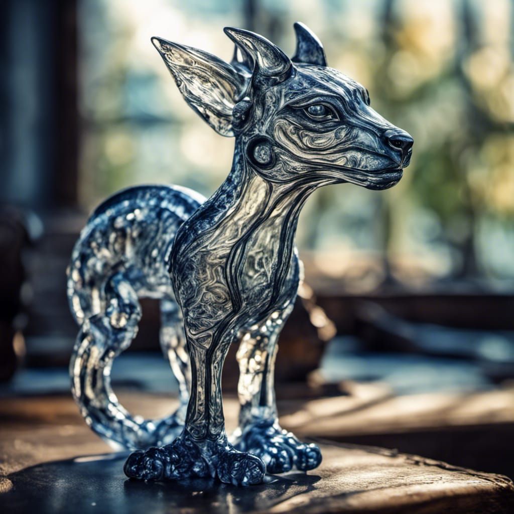 Glass Animal Sculpture with Midnight Coloring
