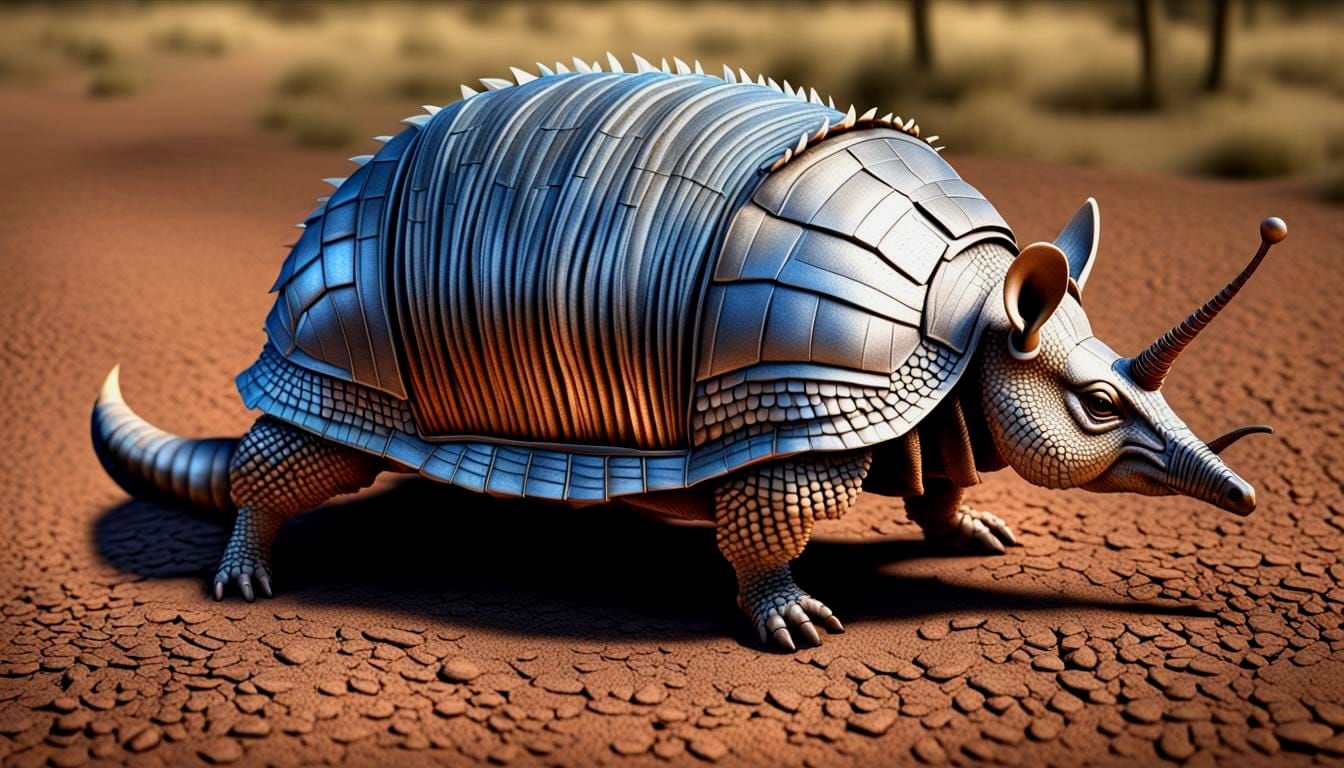 Hyper-Realistic 3D Render of an Armadillo