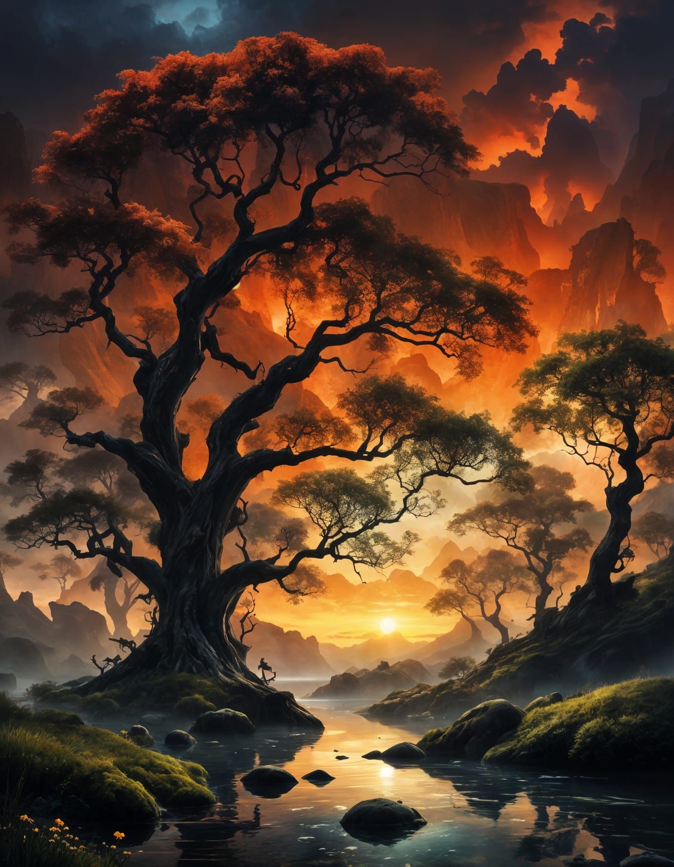 Ethereal Minimalist Landscape as Fantasy Painting