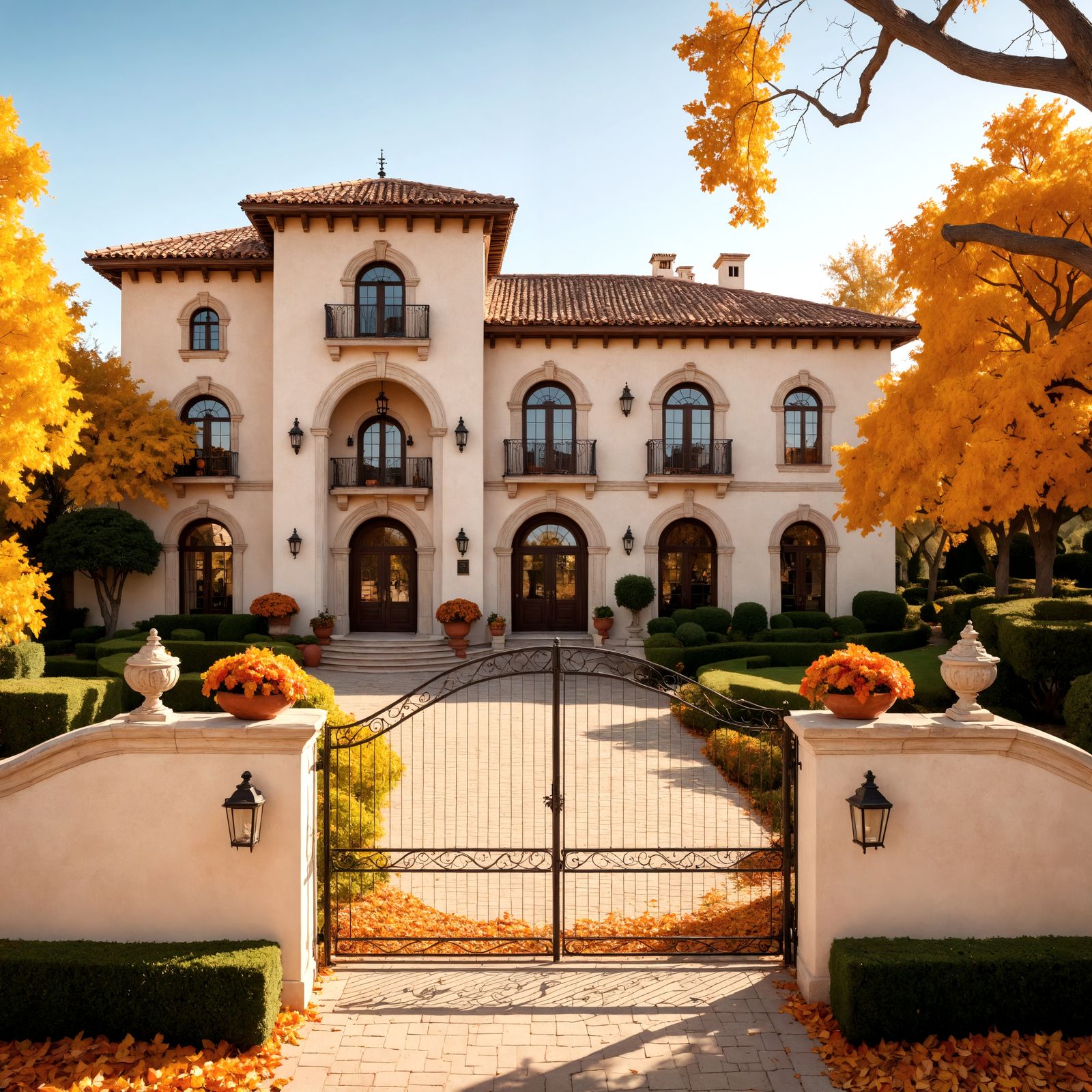 Spanish Mansion in Autumn