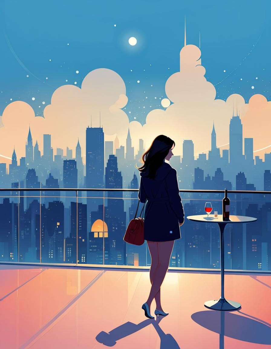 Evocative Digital Illustration of Longing in Cel-Shaded Styl...