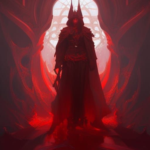 Red Wizard in Dark Fantasy Style