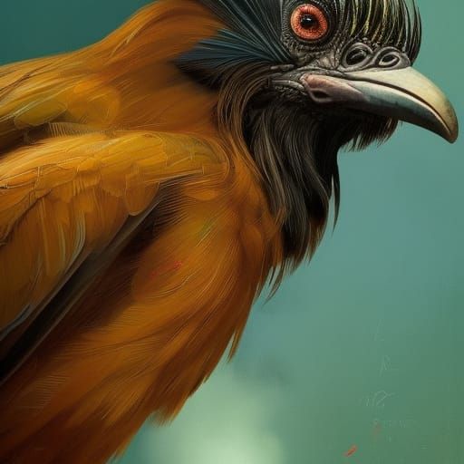 Detailed Portrait of a Hoatzin Bird in Splash Art Style