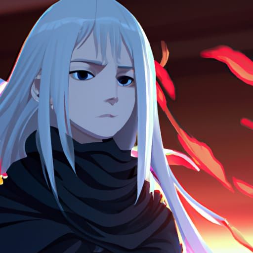 Anime Girl in Black Cape, Ghibli Style