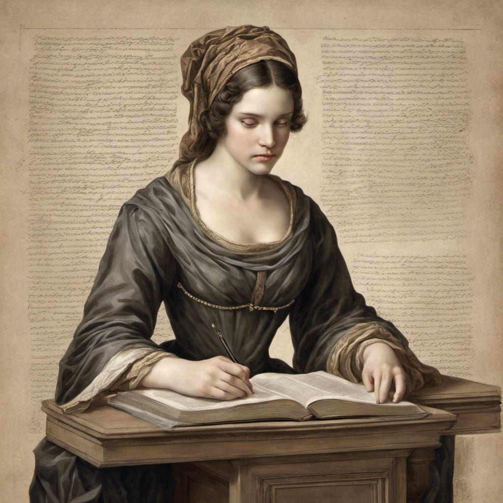 Classical Age Female Scholar: Highly Detailed Art