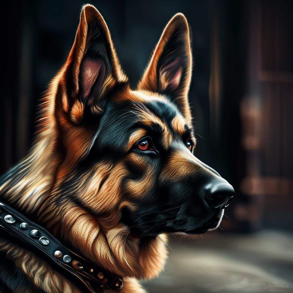 Hyperrealistic German Shepherd Portrait in High Definition