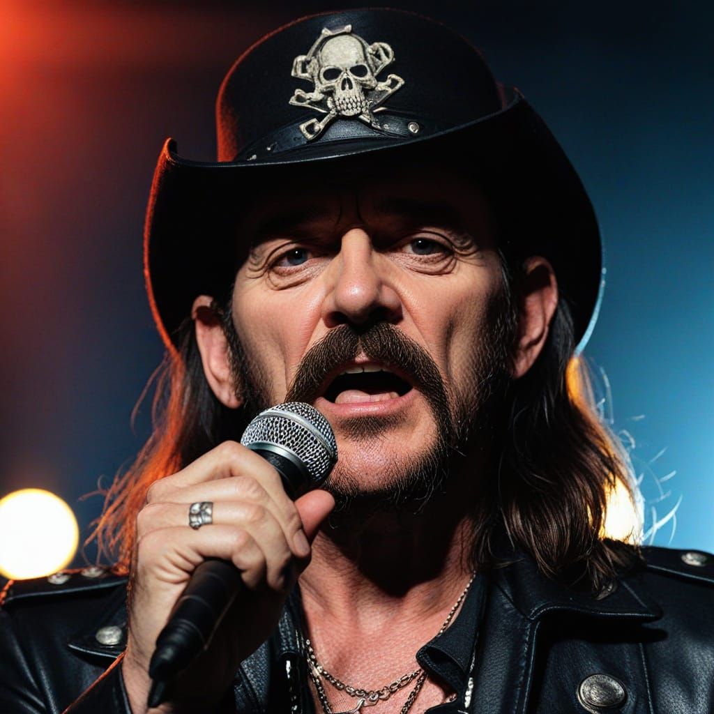 Legendary Rockstar Lemmy in High Contrast Glory