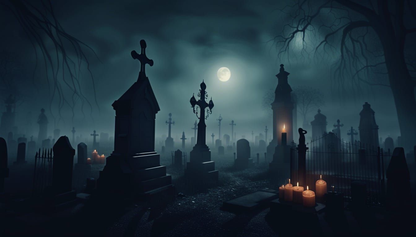 Creepy Cemetery: Surreal Ethereal Matte Painting