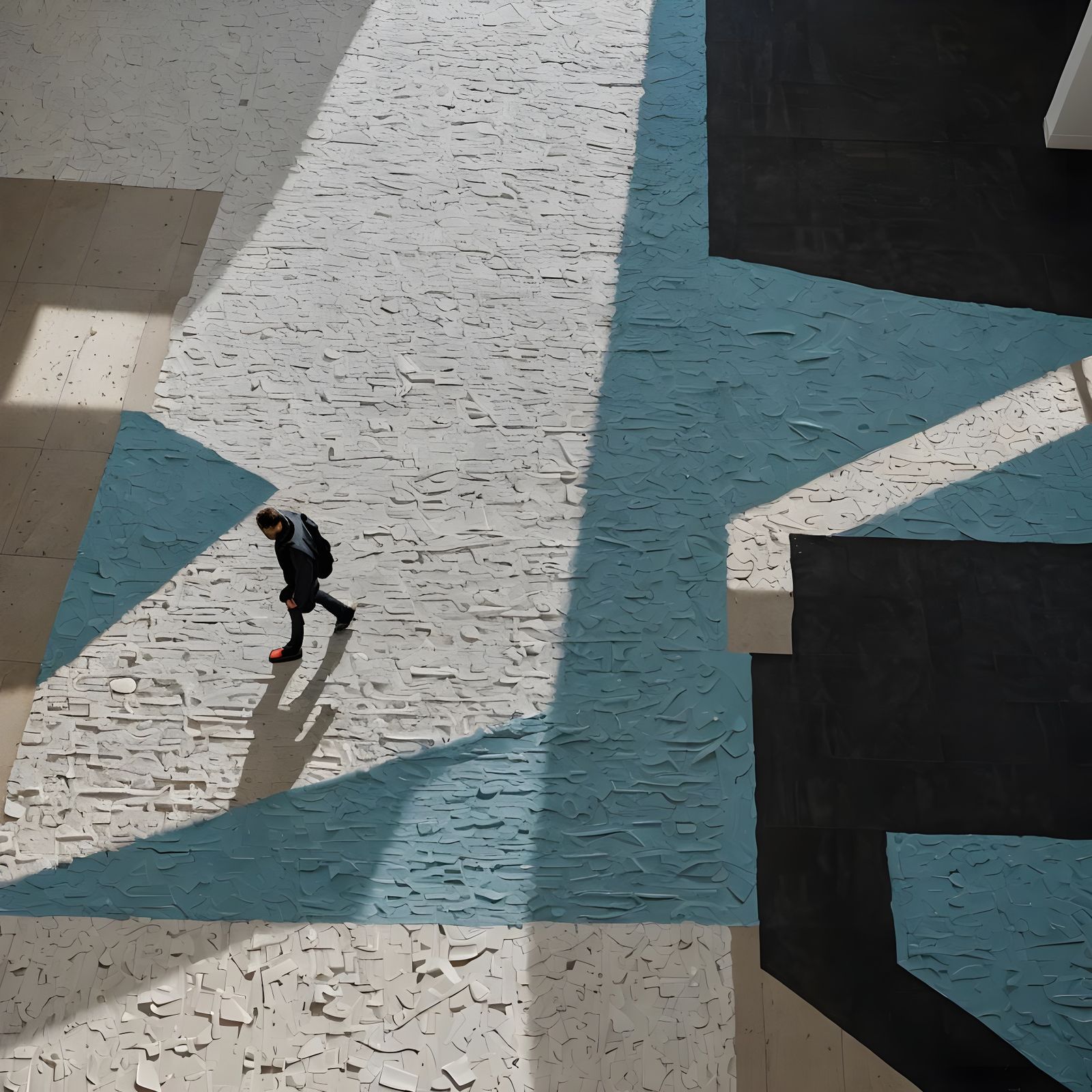 Abstract Mural Installation in a Secluded Room