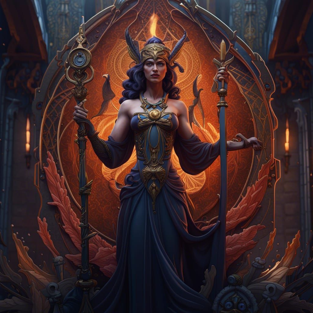 Hekate: Goddess of Magic in Art Nouveau Style