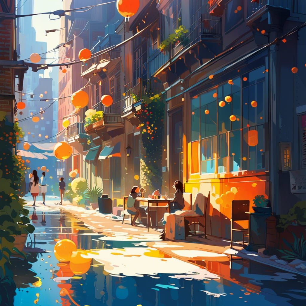 Dynamic Anime Heroes in Polychromatic Splash Art