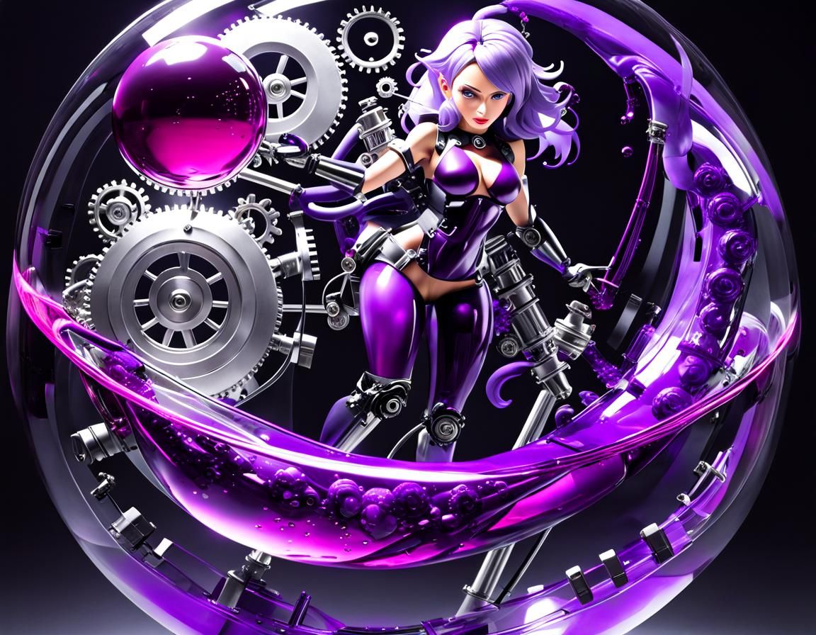 Cyberpunk Mad Scientist with Prosthetic Arm