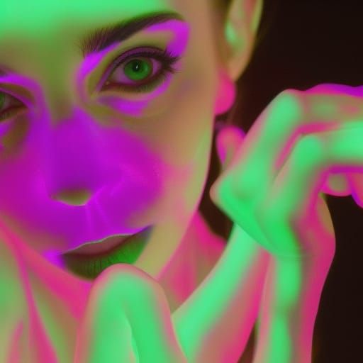 Bioluminescent Mammals with Glowing Veins in Ethereal Fantas...