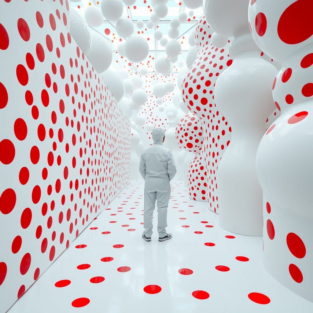 Polka Dot Tagging in Kusama-Inspired Surreal Space