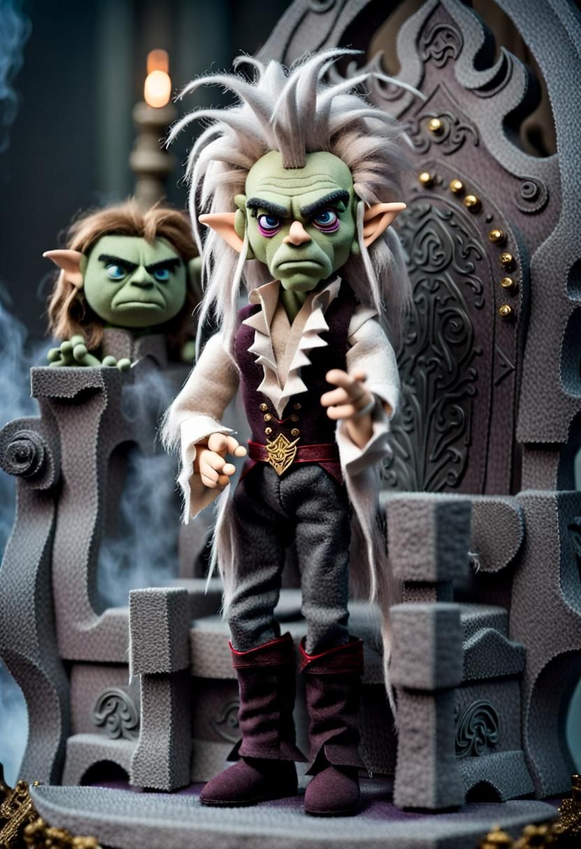 The Goblin King as a Felt Doll
