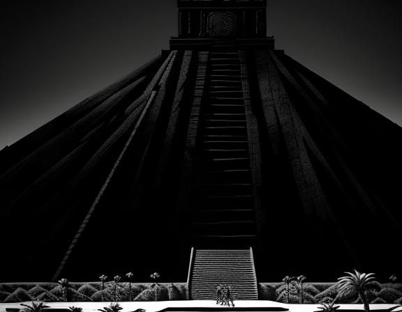 Epic Aztec Totem Charcoal Drawing in Unreal Engine