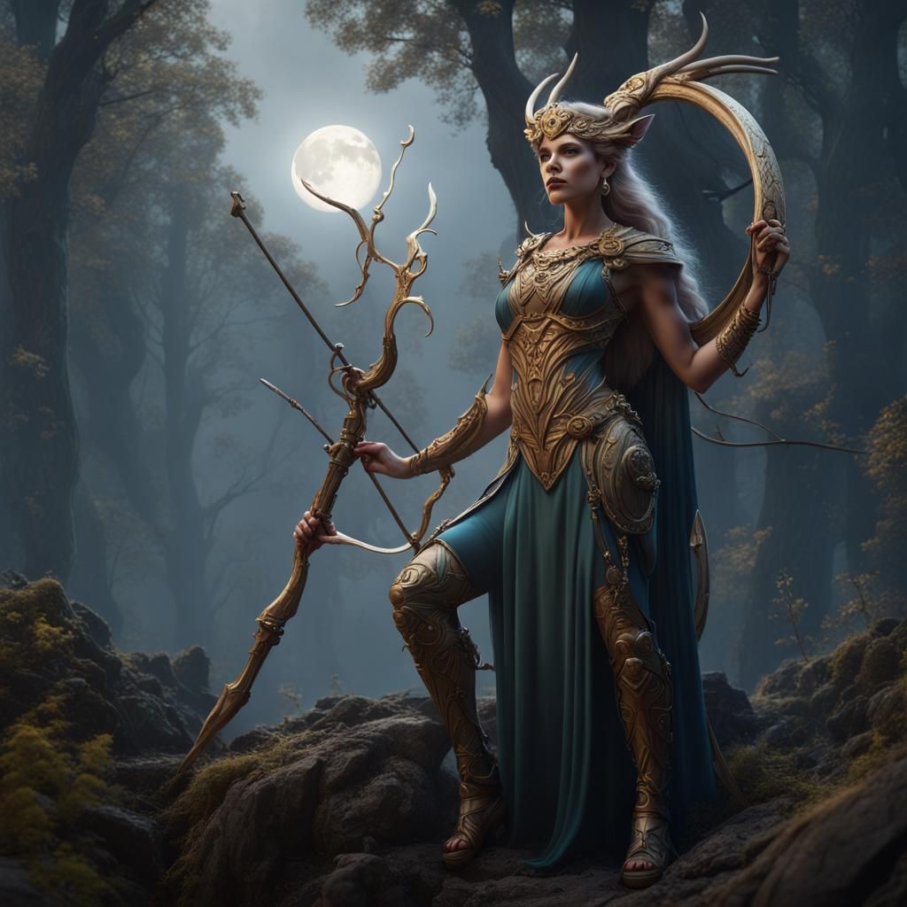 Artemis, Goddess of the Hunt, Fantasy Concept Art