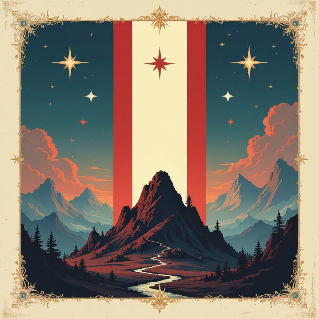 Heraldic Pall Design in Detailed Matte Painting Style