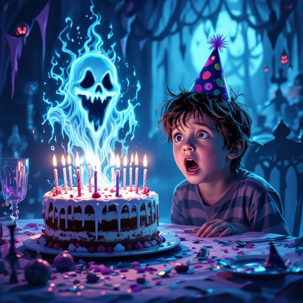 Haunted Cake & Ghostly Games: Sci-Fi Fantasy Birthday