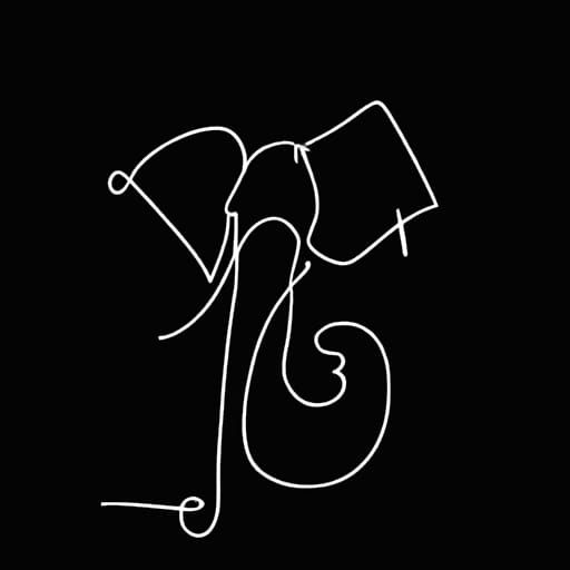 Minimalist Elephant Silhouette in Picasso Style