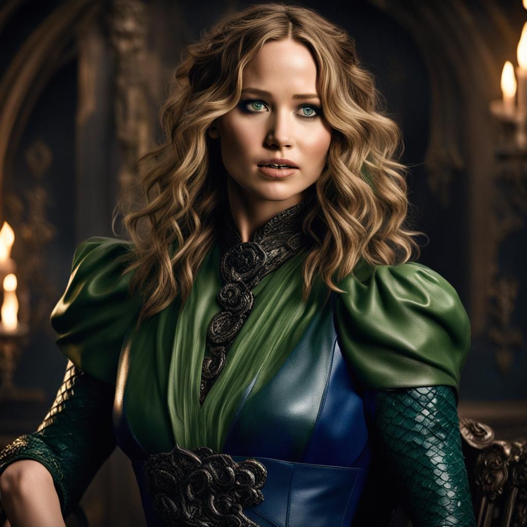 Vampire Portrait with Blue Eyes, Detailed Matte Painting