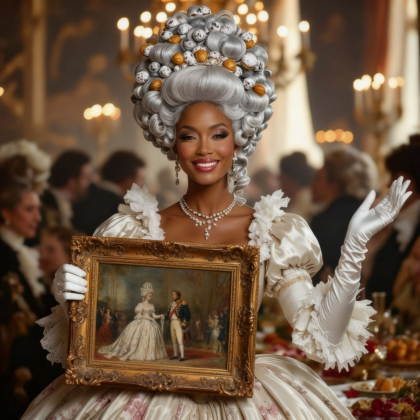 Marie Antoinette in Silvery Bouffant, Singing of Innocence