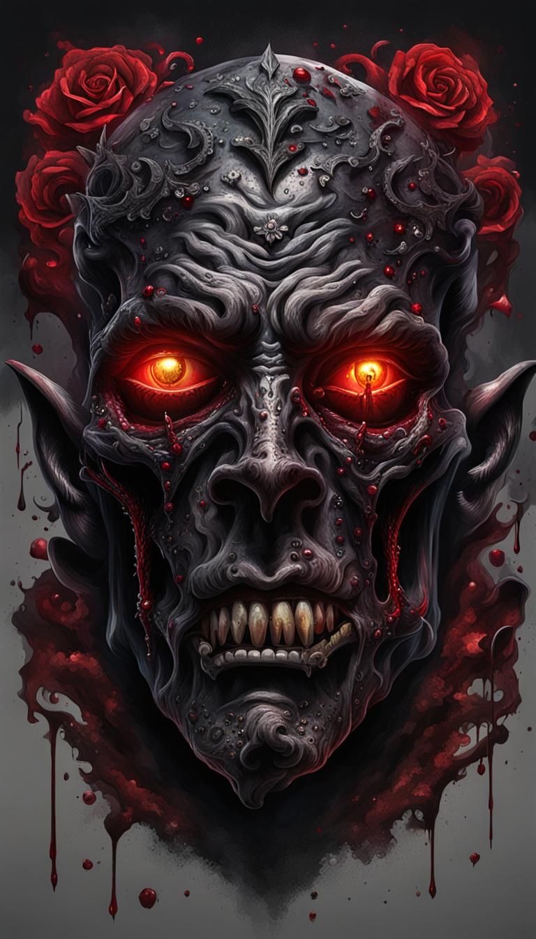 Dark Evil Hearse with Demons in Hyperrealistic Style