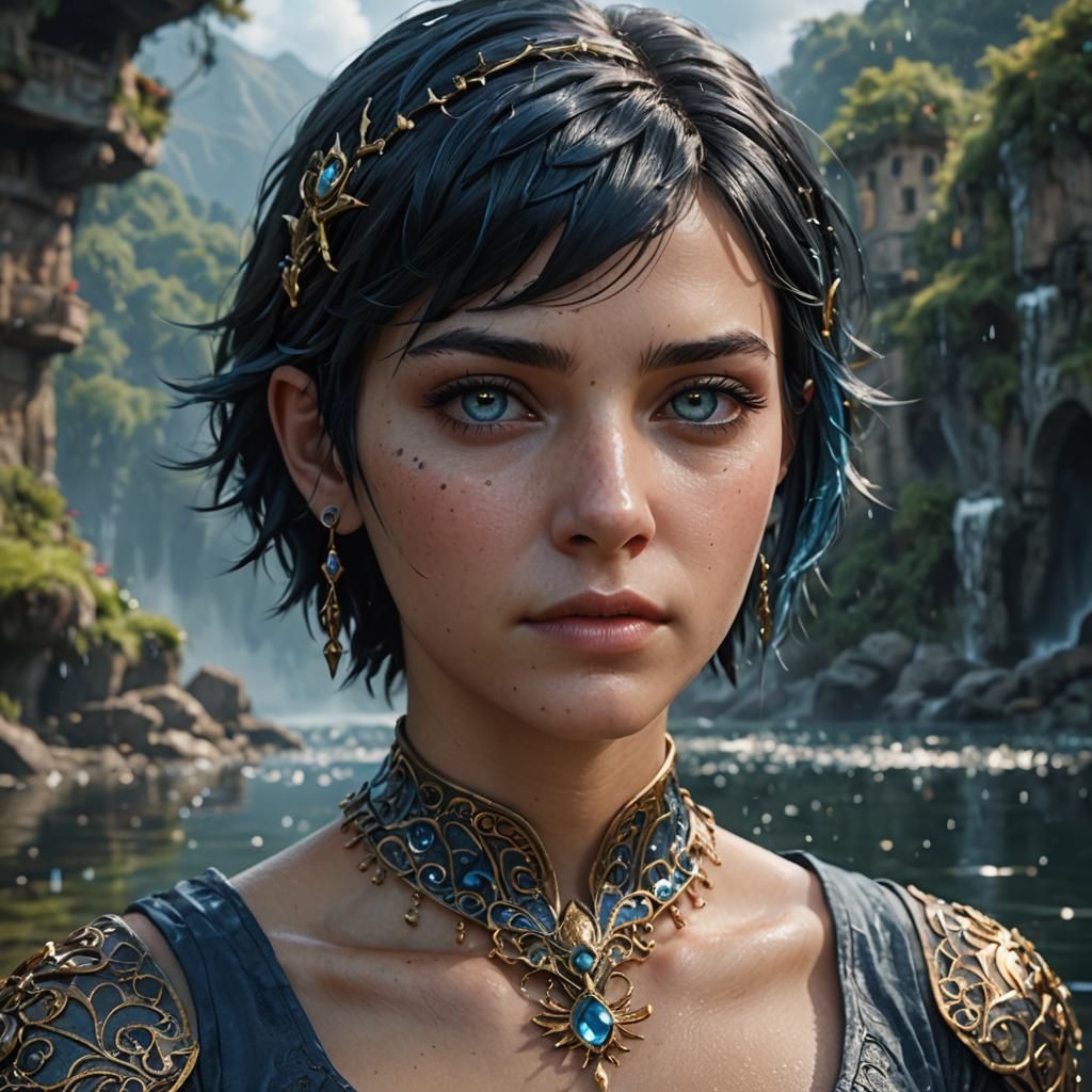 Fantasy Portrait: Woman with Water Jewelry