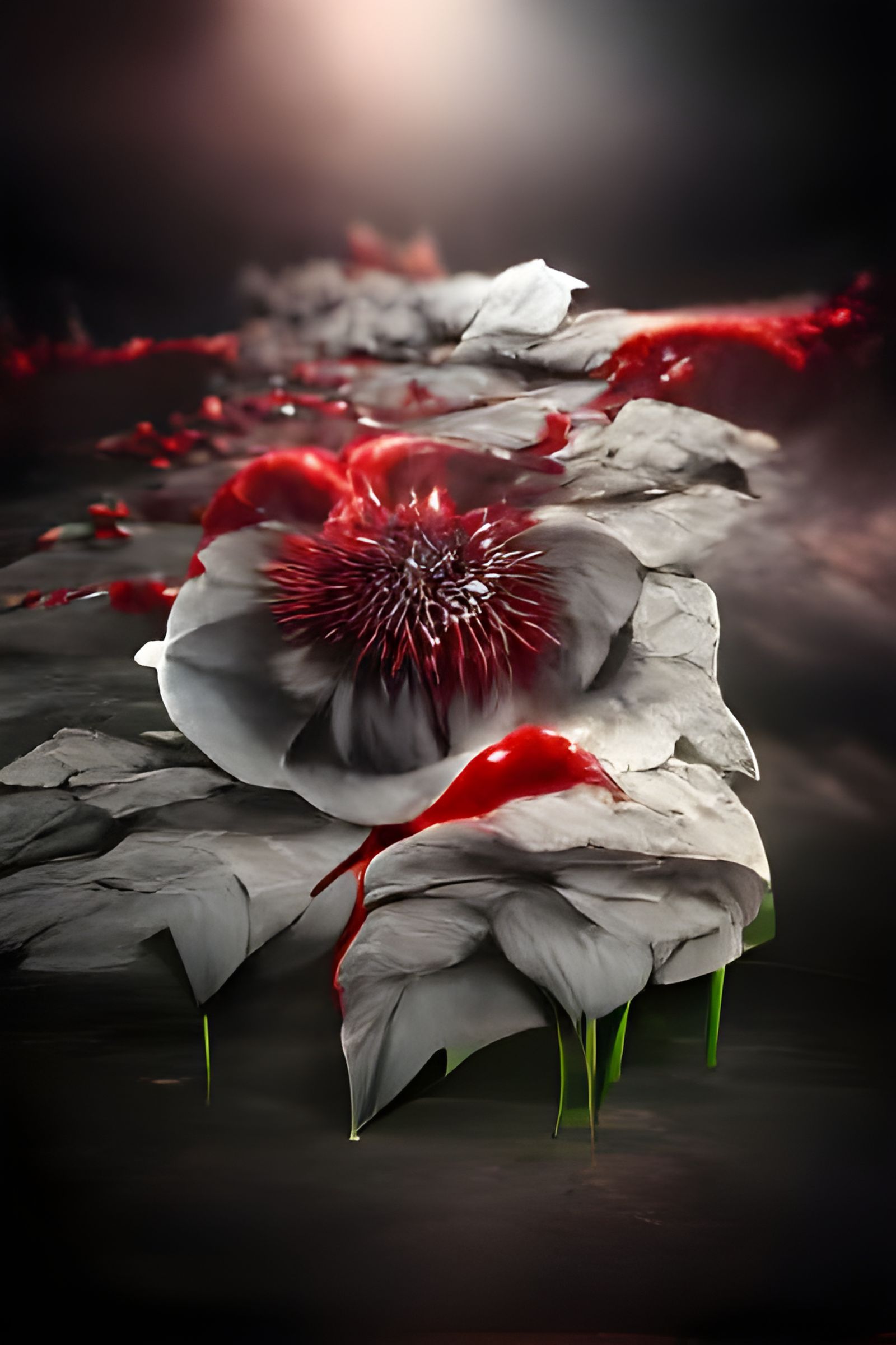 Dramatic 3D Blood Flower Matte Painting