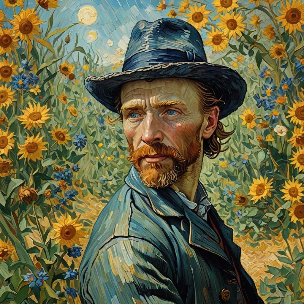 Orange and Teal Concept Art in Art Nouveau Style