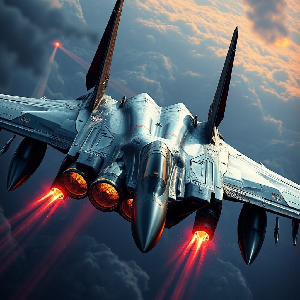 Starscream as a Cyberpunk F-15 Fighter Jet