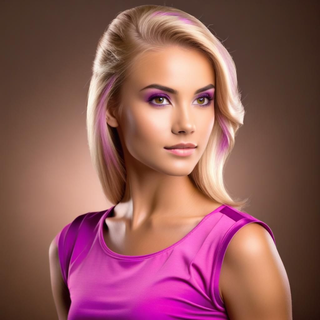 Portrait of a Beautiful Woman with Blonde Hair