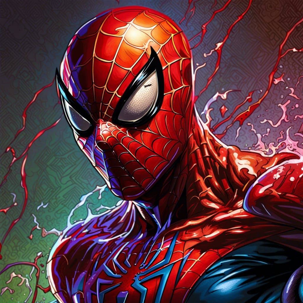 Vampire Spider-Man Hyperrealistic Comic Art