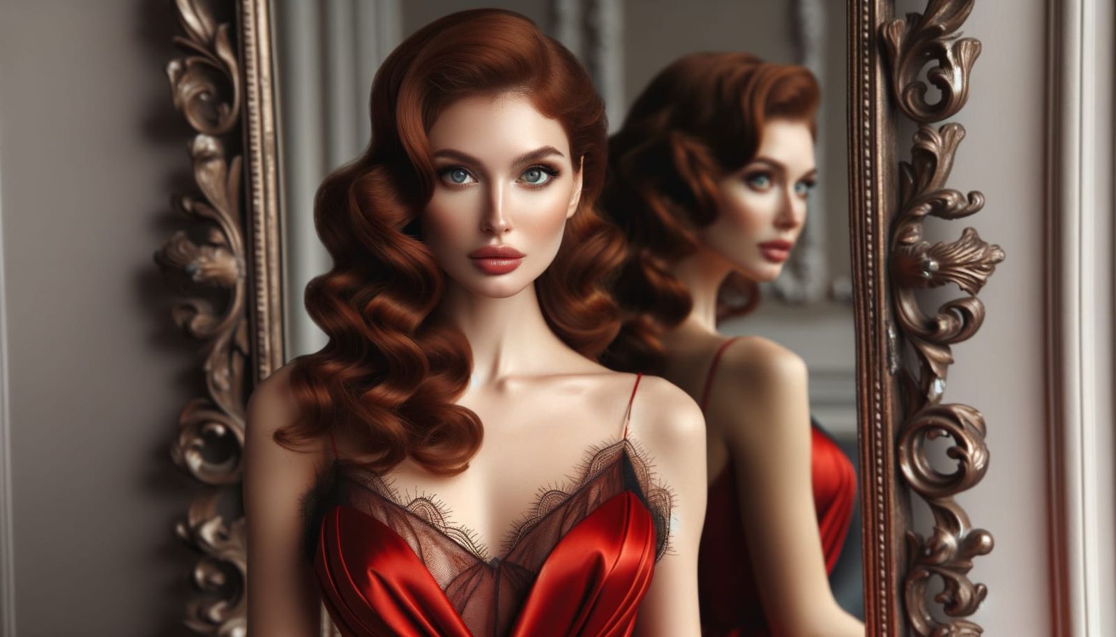 Beautiful Scarlett Johansson with red hair