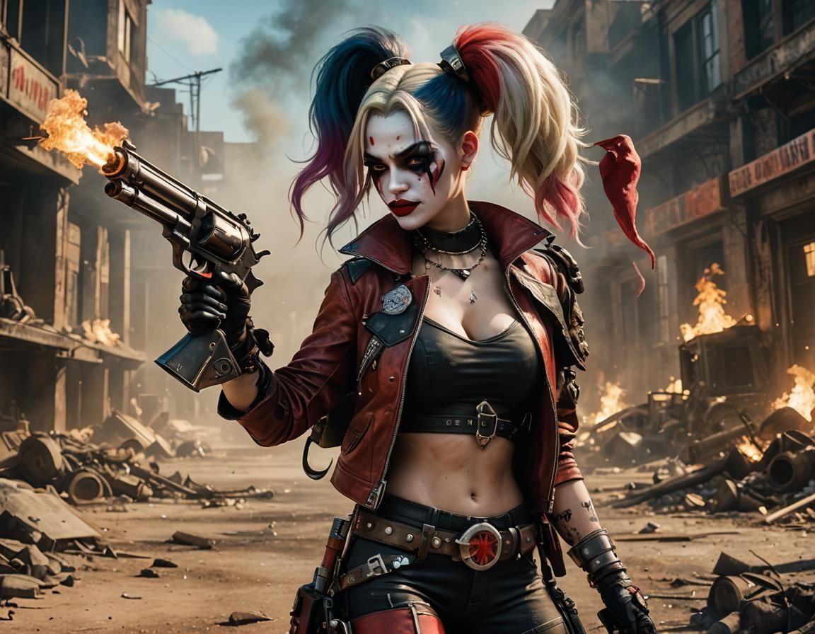 Harley Quinn's Post-Apocalyptic Kiss in Volumetric Lighting