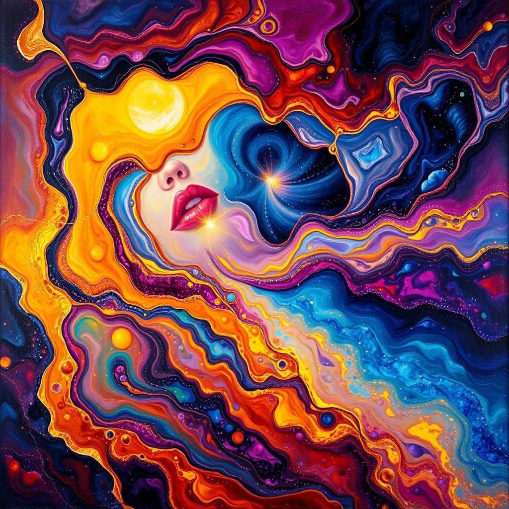 Surreal Abstract Masterpiece in Impasto Oil Style