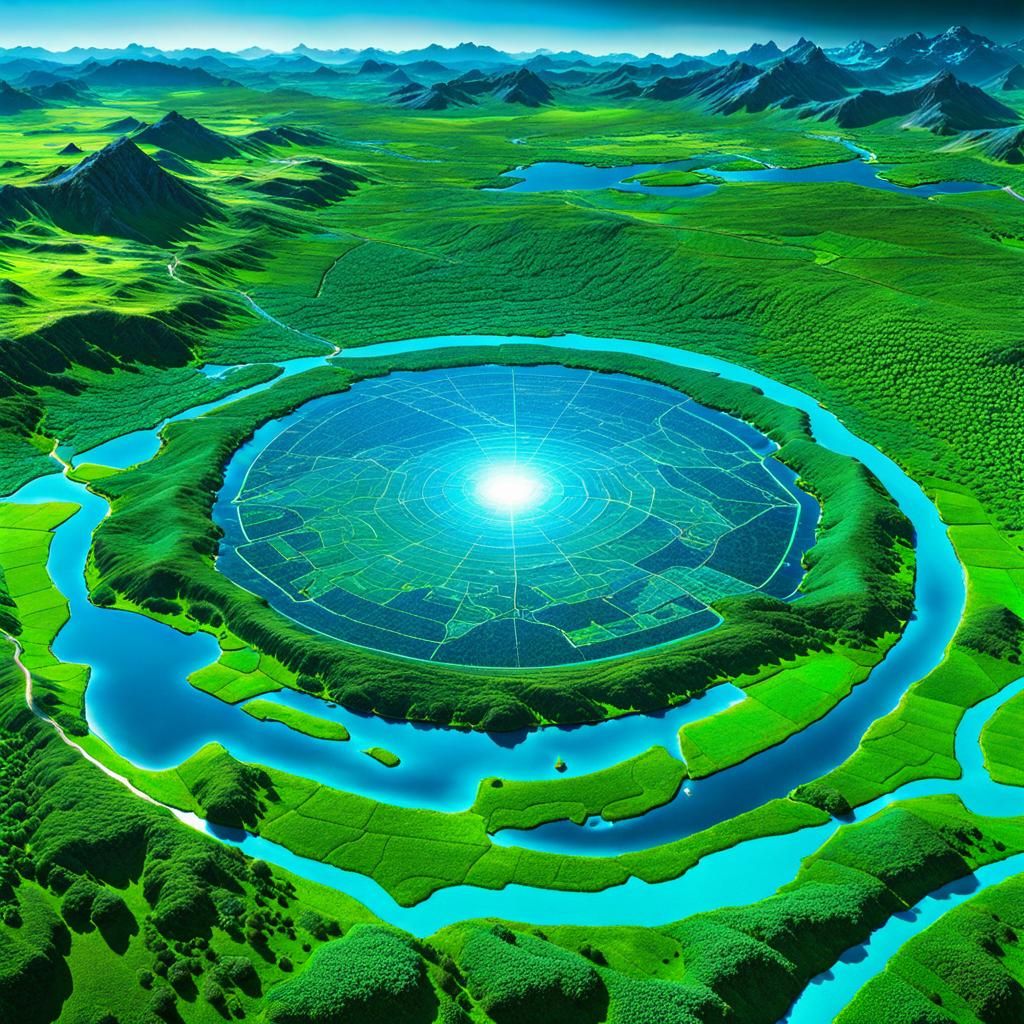 Hyperdetailed Map of Hyperborea in Black Light Art