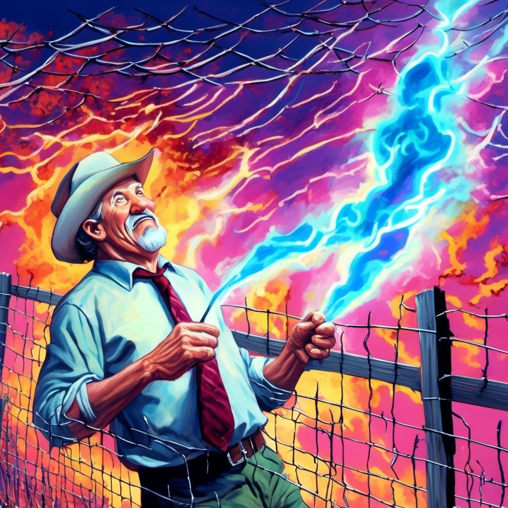 Uncle Joe Bob Grabbed The Electric Fence So Hard That His Soul Jumped Out Of His Body! X