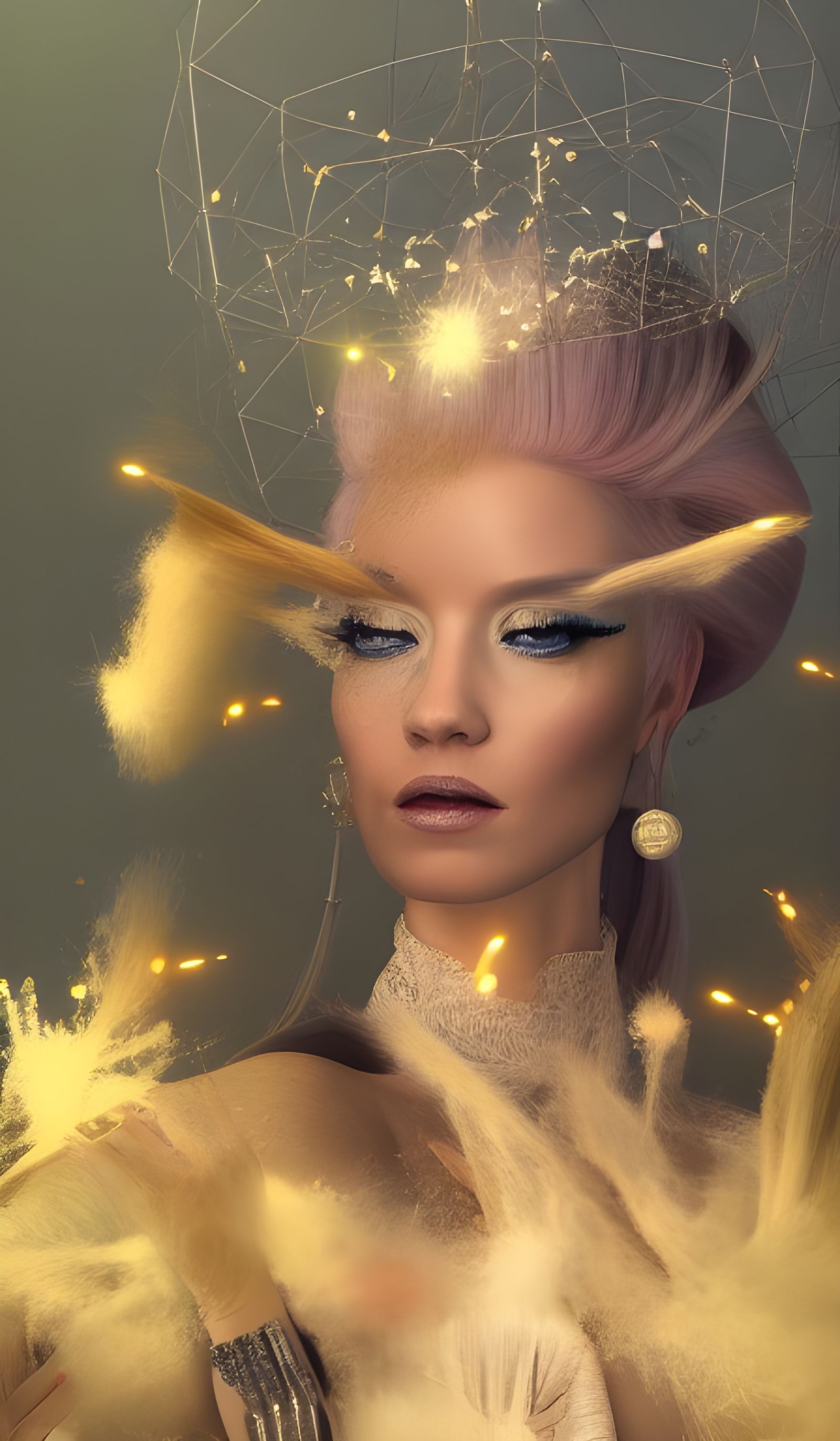 Elegant Salon Scene in Hyperrealistic Style