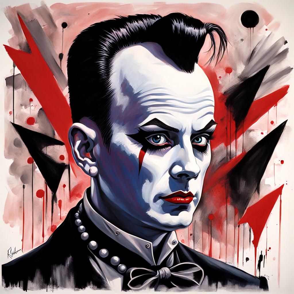 Klaus Nomi Punk Portrait in Illustrative Style