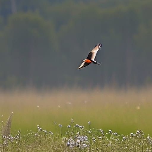 Animals Grateful After Forest Fire, Swallow at Center